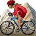 🚵🏽‍♀️ woman mountain biking: medium skin tone display on Apple